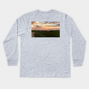 Sunset over the Eastham flats Kids Long Sleeve T-Shirt